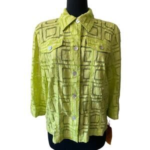 Ruby Rd. Women’s Citrus Splash Sheer Patterned Collared Button-Down Size 16